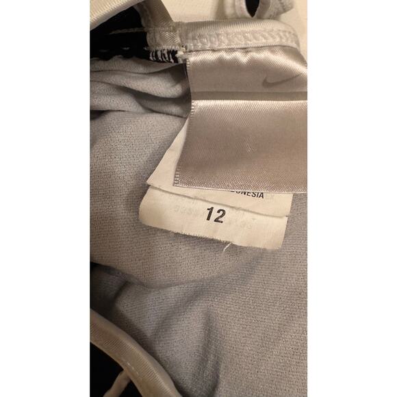 Vtg Nike One Piece Swimsuit Women's Size 12 Black Keyhole Back - Picture 3 of 5